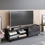 Hanah Home Valantina - Soporte de TV Negro y Mármol